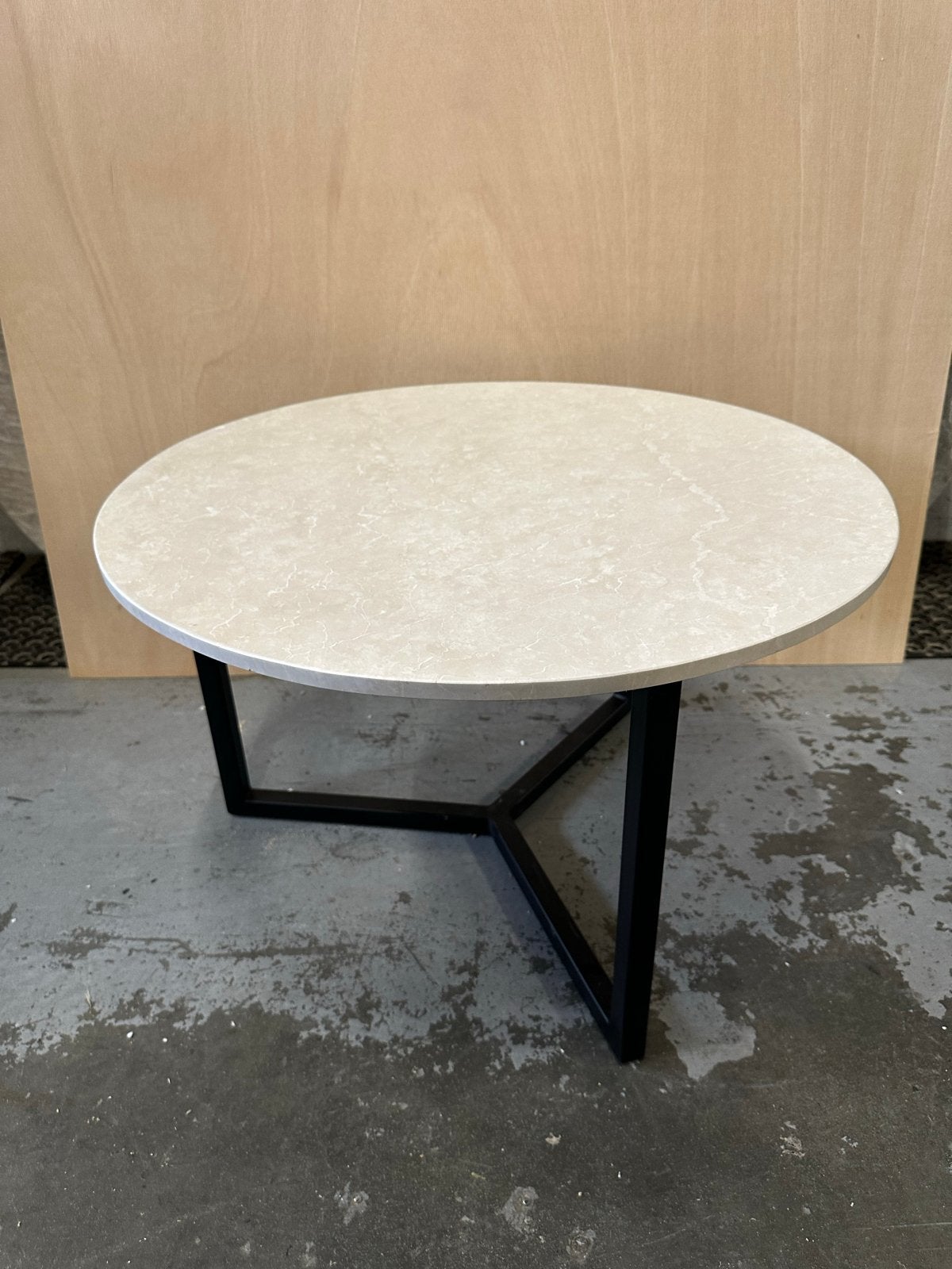 Crema Marfil Marmer Salontafel - Rond (70x45 cm), Ophalen, Overige materialen, Gebruikt, Rond