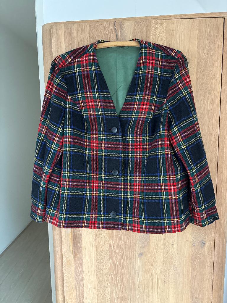 Vintage blazer dames ruiten, Maat 42/44 (L), Ophalen of Verzenden, Jasje, Rood