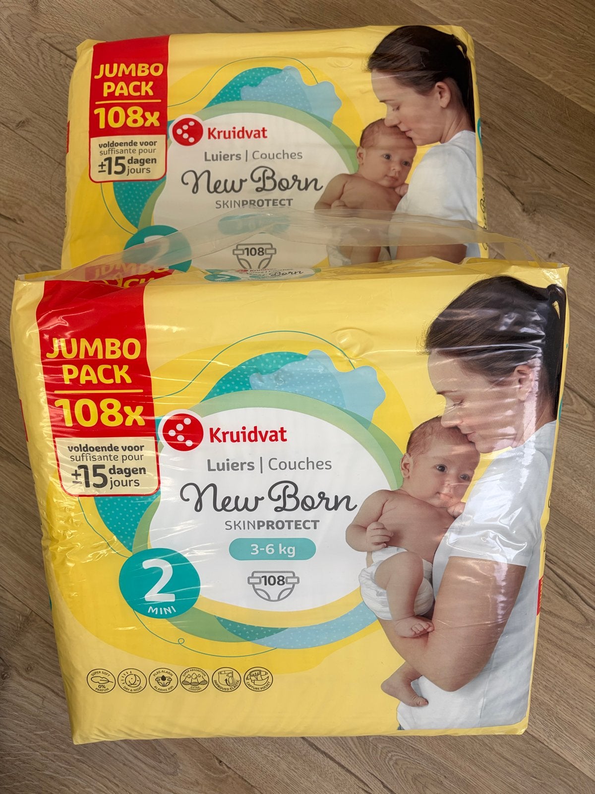 2 jumbo pakken Kruidvat Luiers Maat 2, Ophalen, Nieuw