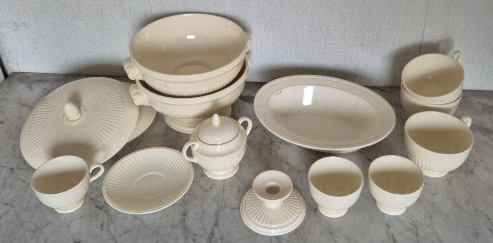 Vintage Crème Wedgwood Servies Set, Antiek en Kunst, Ophalen