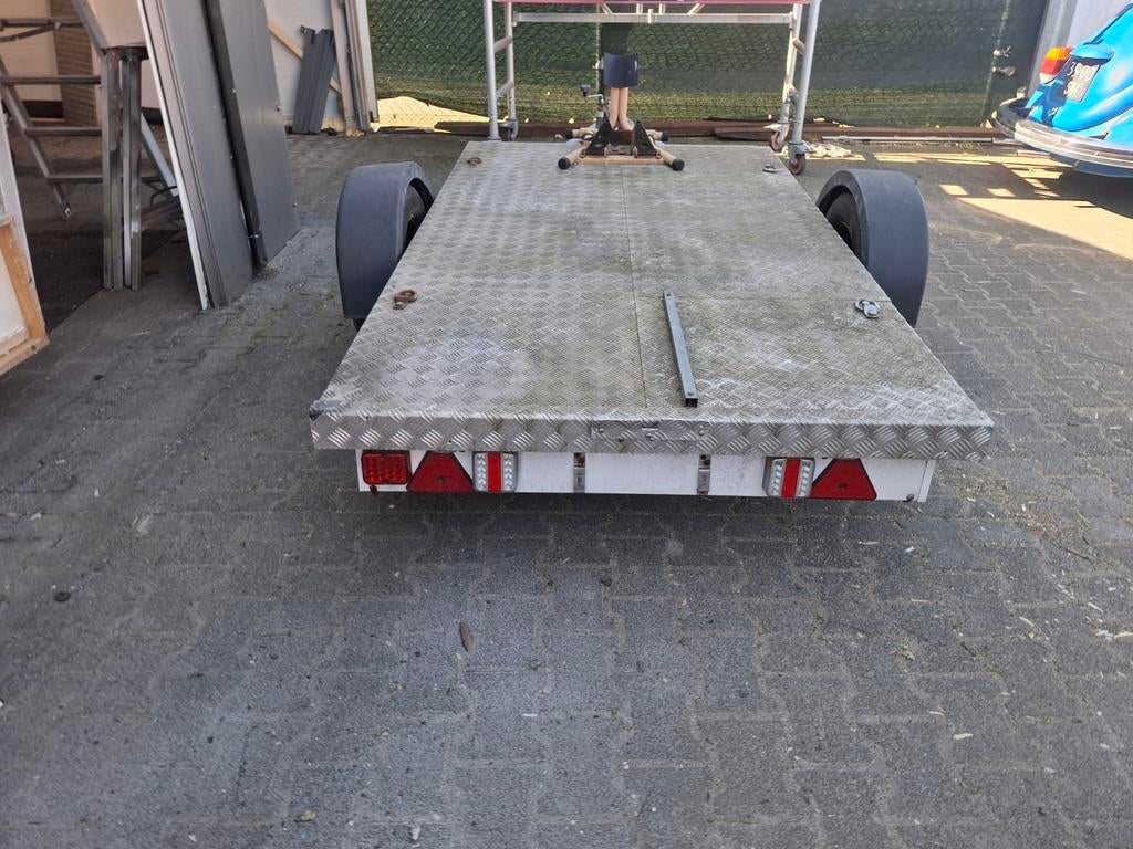 Degelijk aanhanger‑onderstel met aluminium tranenplaat vloer, Auto diversen, Aanhangwagen-onderdelen, Ophalen, Gebruikt