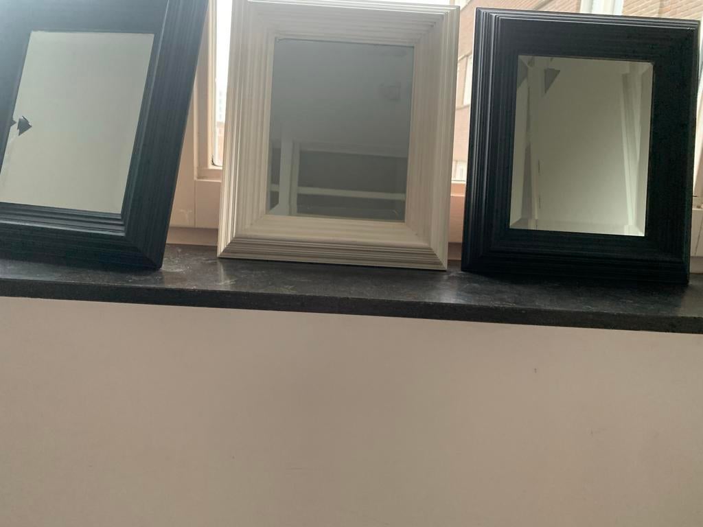 3 kleine spiegeltjes, Ophalen, Minder dan 50 cm, Gebruikt, Vierkant