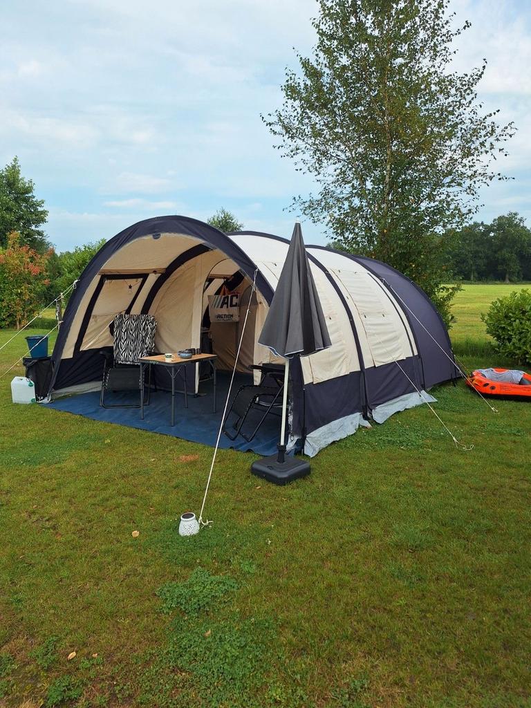 4 persoons tunneltent Hypercamp Fashion Gold Obelink, Caravans en Kamperen, Tenten, Zo goed als nieuw, Ophalen
