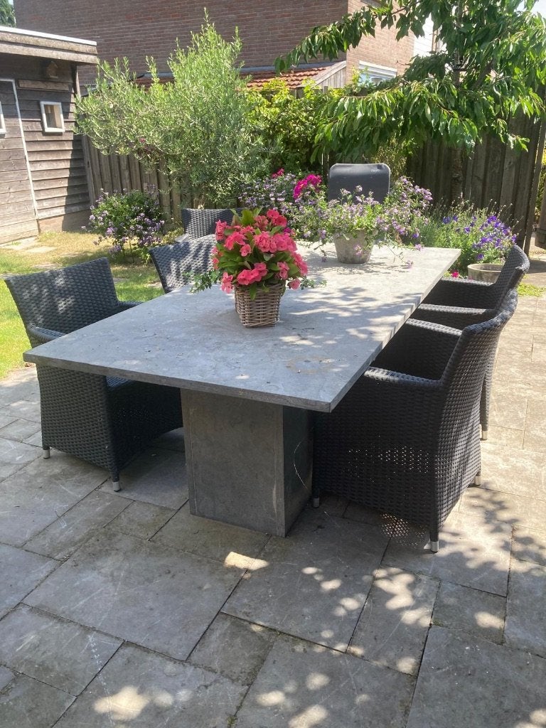 Tuintafel, Tuin en Terras, Tuintafels, Gebruikt, Rechthoekig, Overige materialen, Ophalen