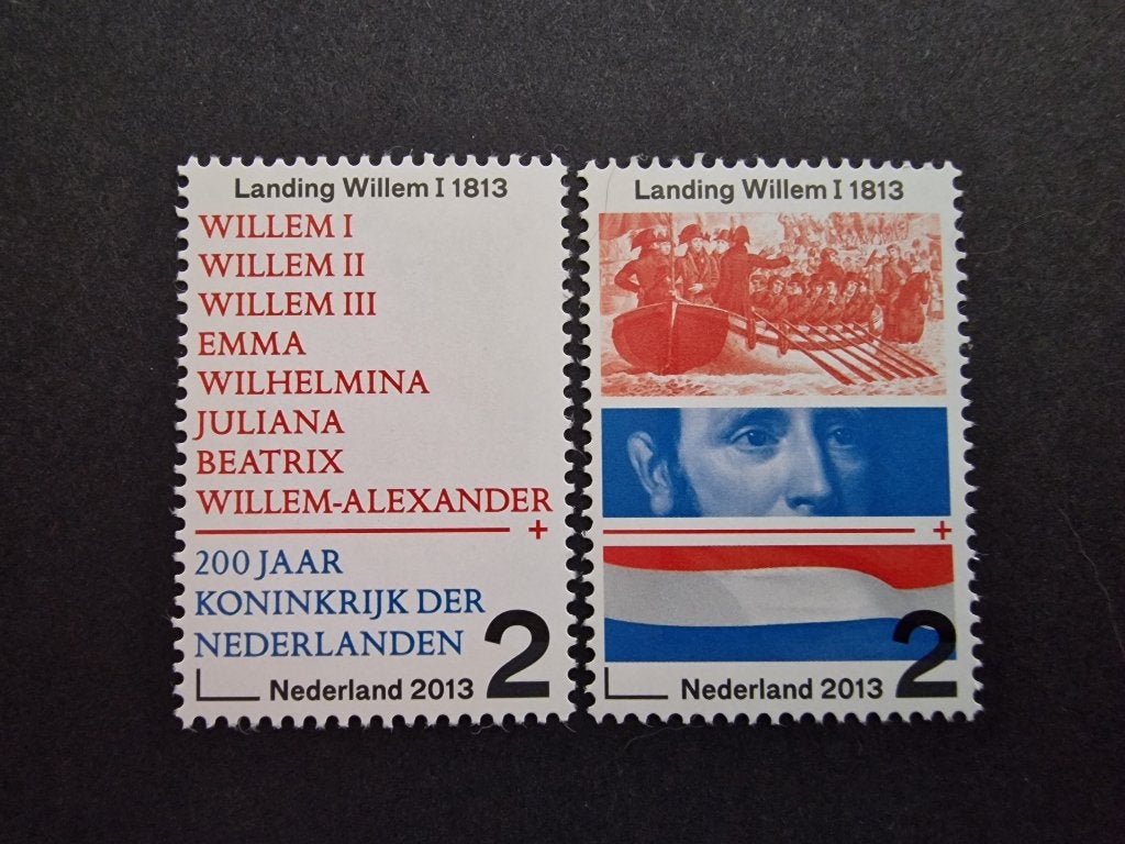 2013 NVPH 3133-3134 Landing Willem 1 Koninkrijk. Postfris., Ophalen of Verzenden, Na 1940, Postfris