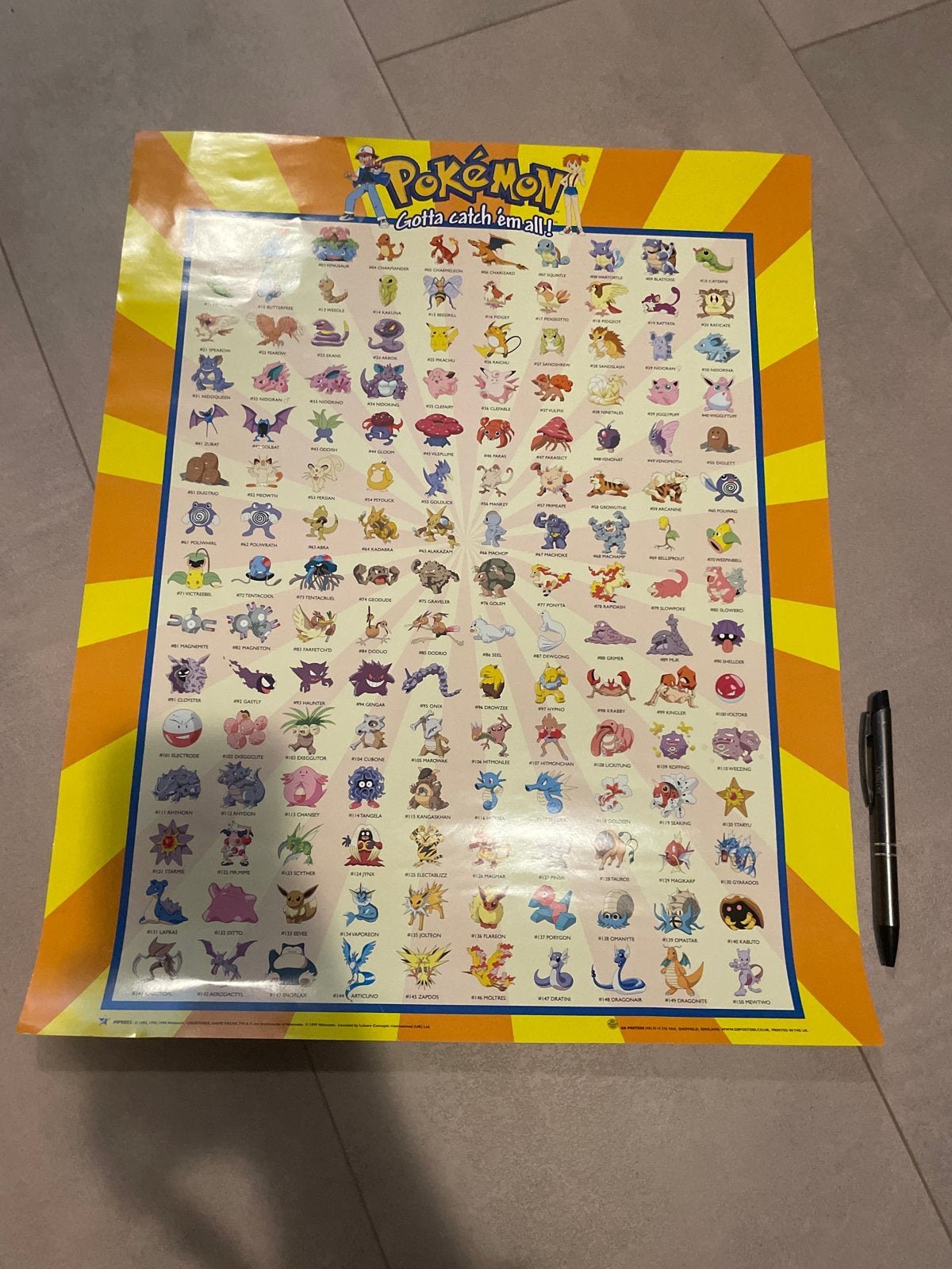 Vintage Pokémon Poster - Gotta Catch 'Em All!, Verzamelen, Posters, Ophalen of Verzenden, A1 t/m A3, Film en Tv, Rechthoekig Staand