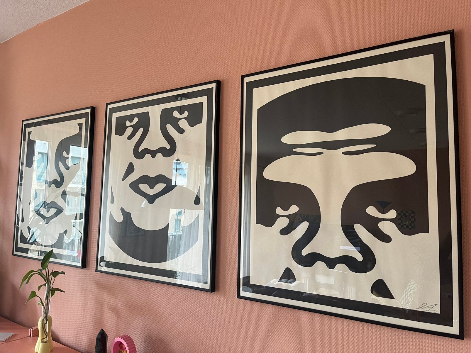 Obey Andre The Giant drieluik ingelijst - Shepard Fairey, Ophalen, 75 cm of meer, 50 tot 75 cm, Print