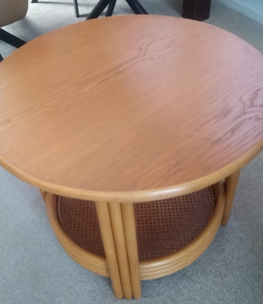 Ronde Rotan salontafel 72 cm, Ophalen, Gebruikt, 50 tot 100 cm, Rond