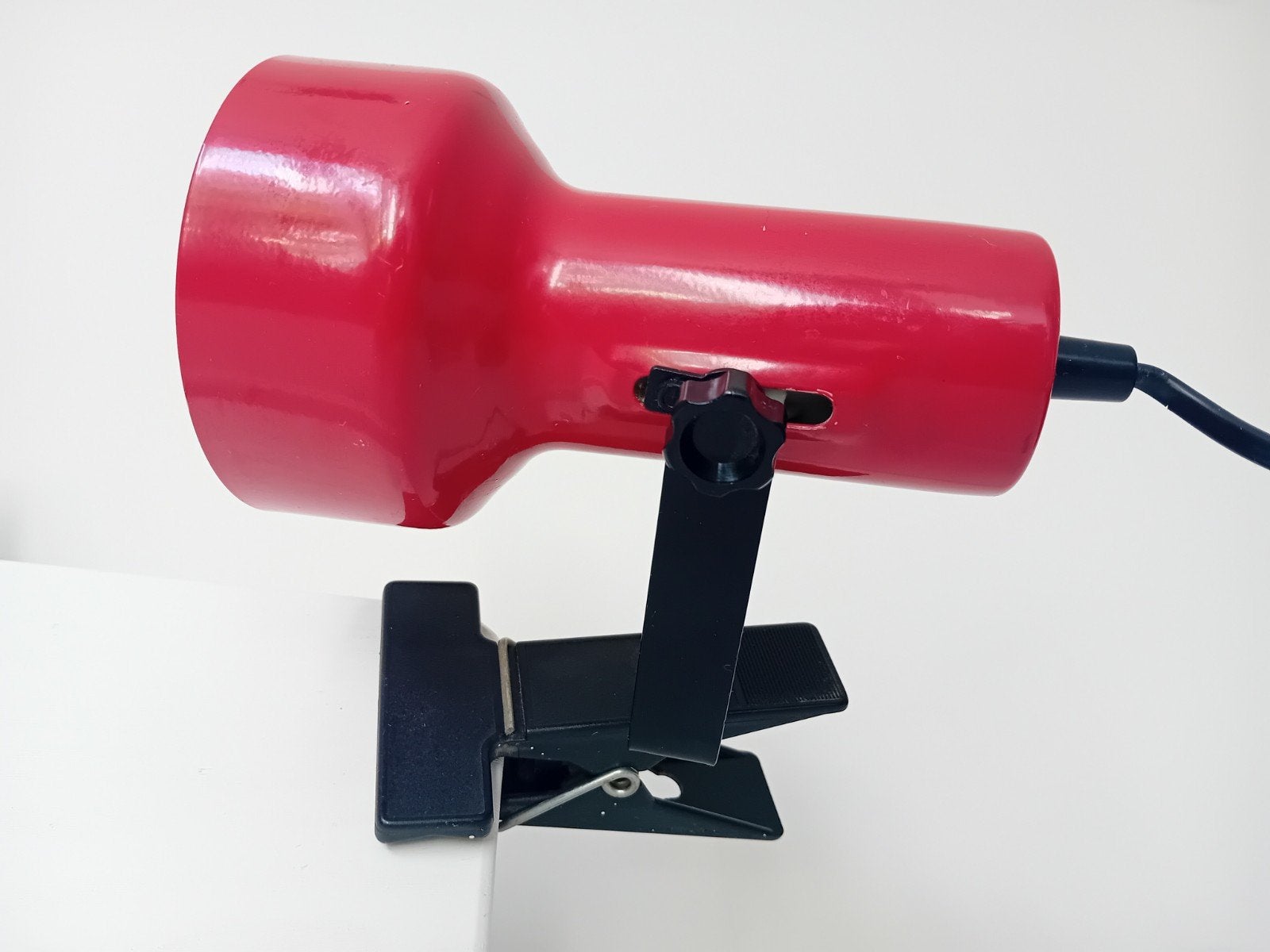 Vintage rode klemspot - Retro design lamp, Ophalen of Verzenden