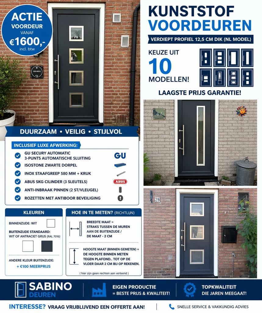 laagste prijsgarantie.. type : NL / zwartstone onderdorpel, Doe-het-zelf en Verbouw, Kozijnen en Schuifpuien, Kunststof, Deurkozijn