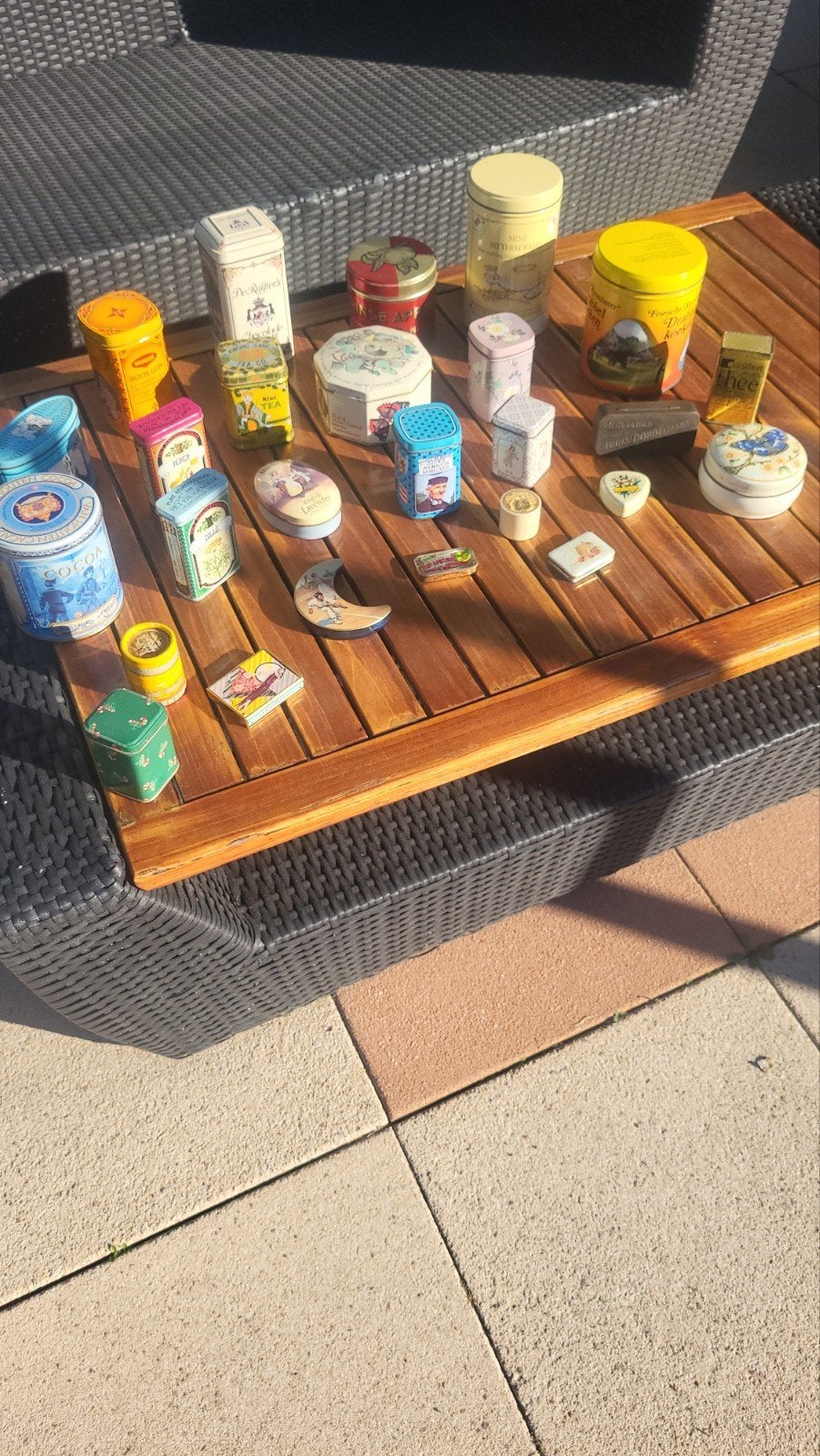 Diverse verzameling vintage blikken - Thee, Koekjes, Cacao, Verzamelen, Ophalen, Gebruikt, Thee, Douwe Egberts