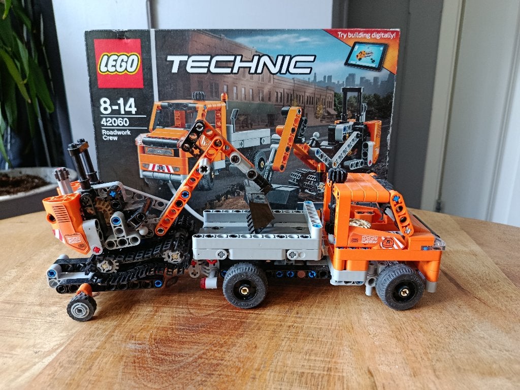 LEGO Technic 42060 Roadwork Crew - Compleet met doos, Inclusief instructies, Gebruikt, Lego, Ophalen of Verzenden