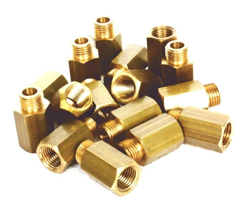 Messing neusstuk zeskant G¼”bi x G¼”bu - H= 33 23x, Verzenden, Info@zwaagmetaal.nl, Nijverheidsweg 13 – 1693AM Wervershoof, Nieuw