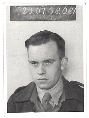 Pasfoto Foto Militair Uniform Registratienummer, Gebruikt, Foto, Ophalen of Verzenden, 1940 tot 1960