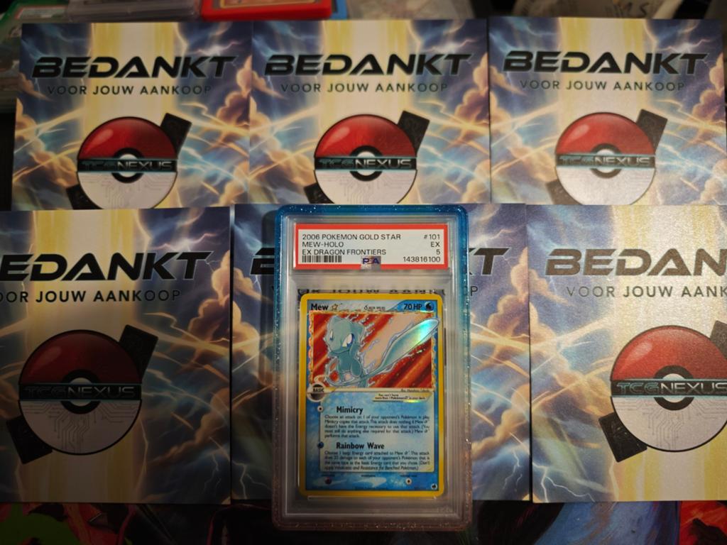 Mew Gold Star PSA 5 - 2006 Pokémon EX Dragon Frontiers, Hobby en Vrije tijd, Verzamelkaartspellen | Pokémon, Ophalen of Verzenden