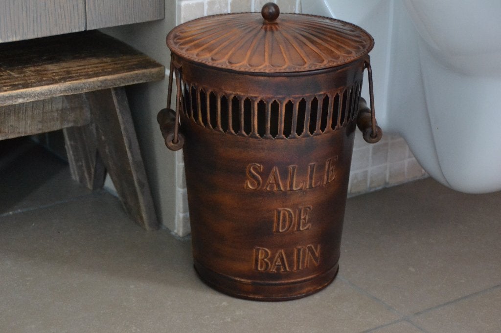 Vuilbakje -Salle de bain roestig- Landelijk, Ophalen of Verzenden, Nieuw, Bruin, Toilet-accessoire