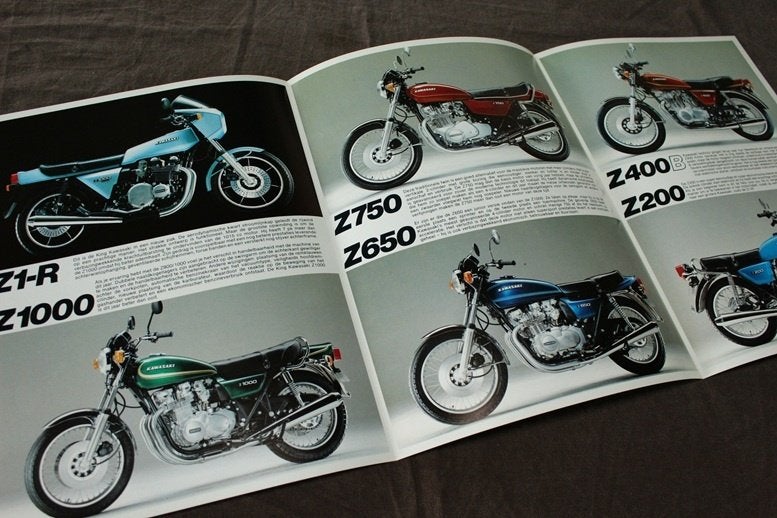 Kawasaki Z series motorfiets verkoop folder Z1000 Z1R Z750, Motoren, Handleidingen en Instructieboekjes, Ophalen of Verzenden