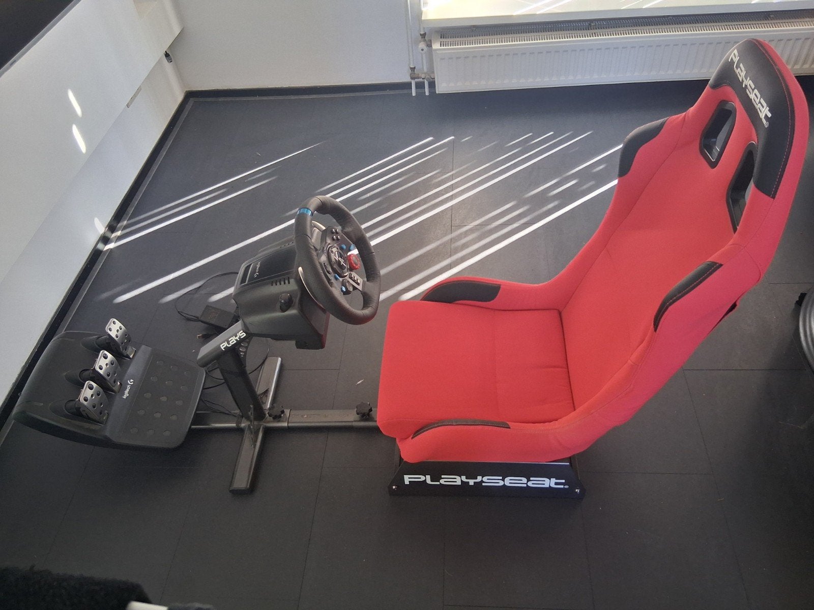 Playseat met Logitech G29 stuur en pedalen voor PlayStation, Spelcomputers en Games, Ophalen, Zo goed als nieuw, Playseat of Racestoel