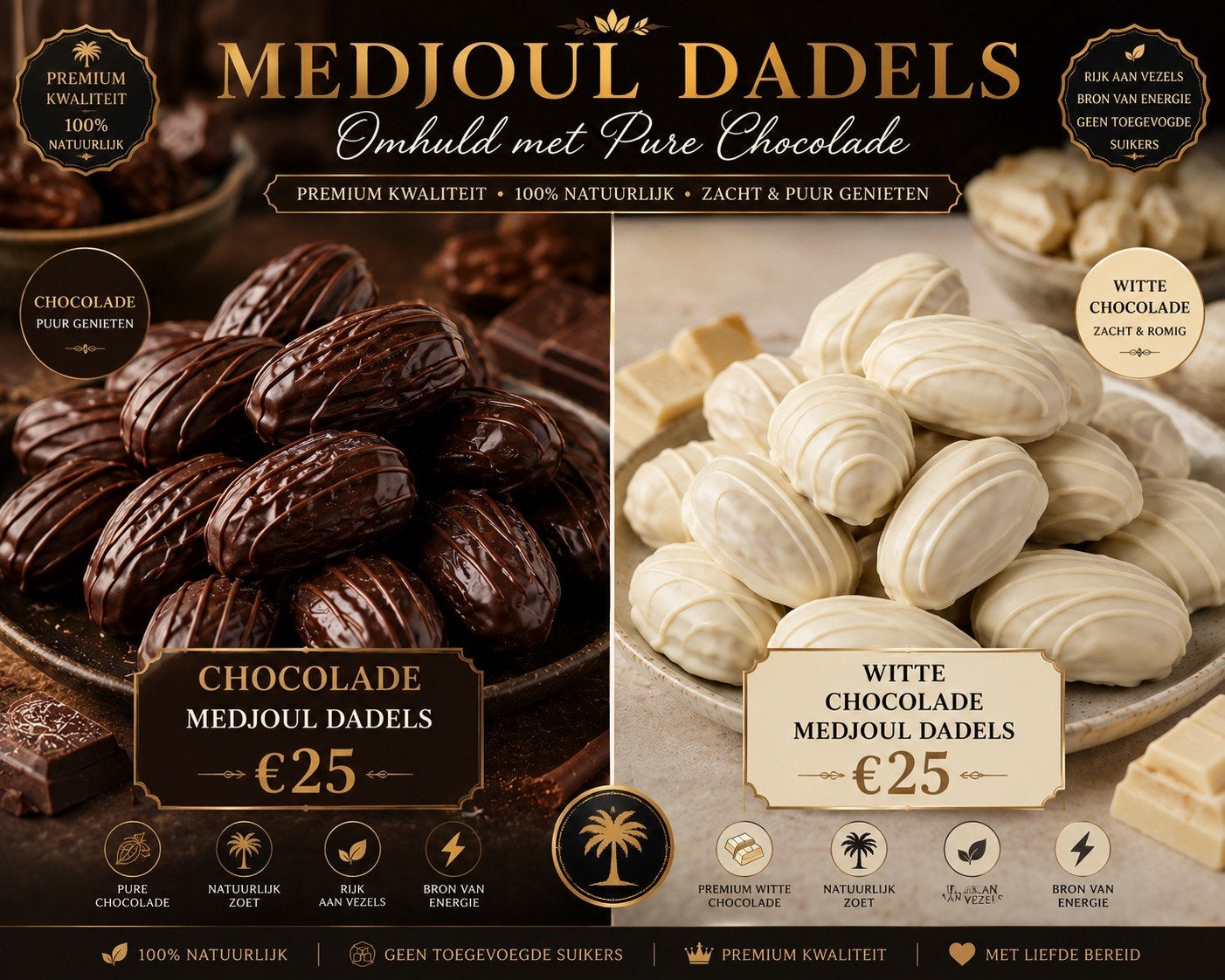 chocolade medjoul dadels per kg, Ophalen of Verzenden