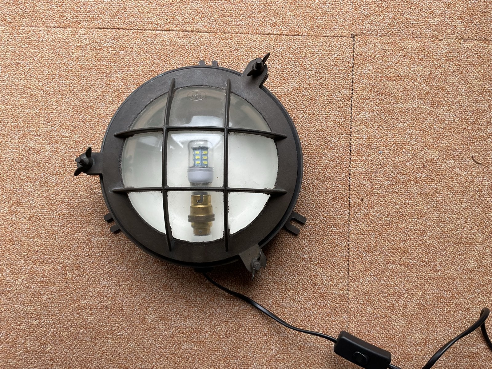 Industriële wandlamp - patrijspoort stijl, Overige merken, Gebruikt, Zwart, Industrieel