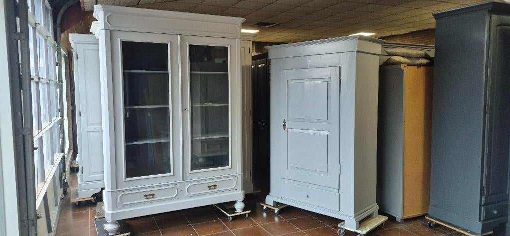 Buffetkasten brocante kamerkast, broodkast eiken wandkasten, 200 cm of meer, Ophalen of Verzenden, Zo goed als nieuw, 200 cm of meer