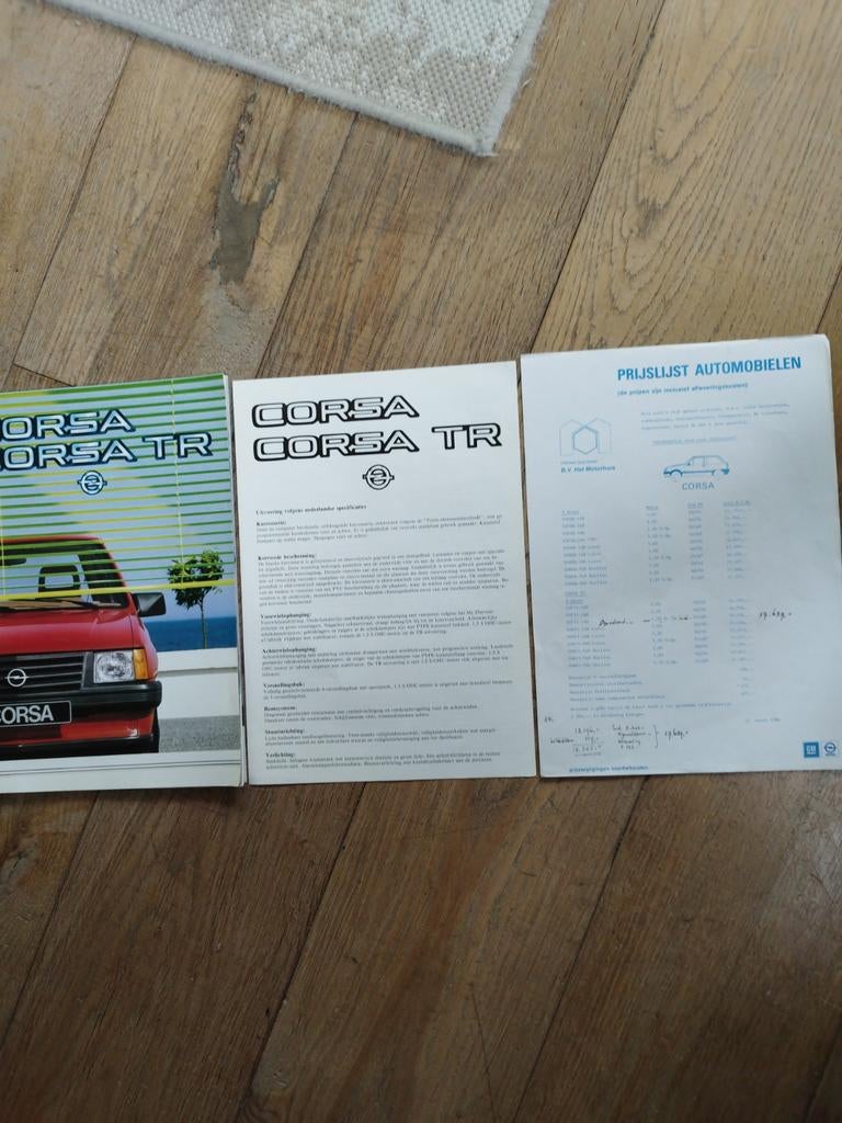 Opel Corsa Corsa TR brochure, prijslijst+ technische bijla, Opel, Zo goed als nieuw, Opel, Ophalen of Verzenden