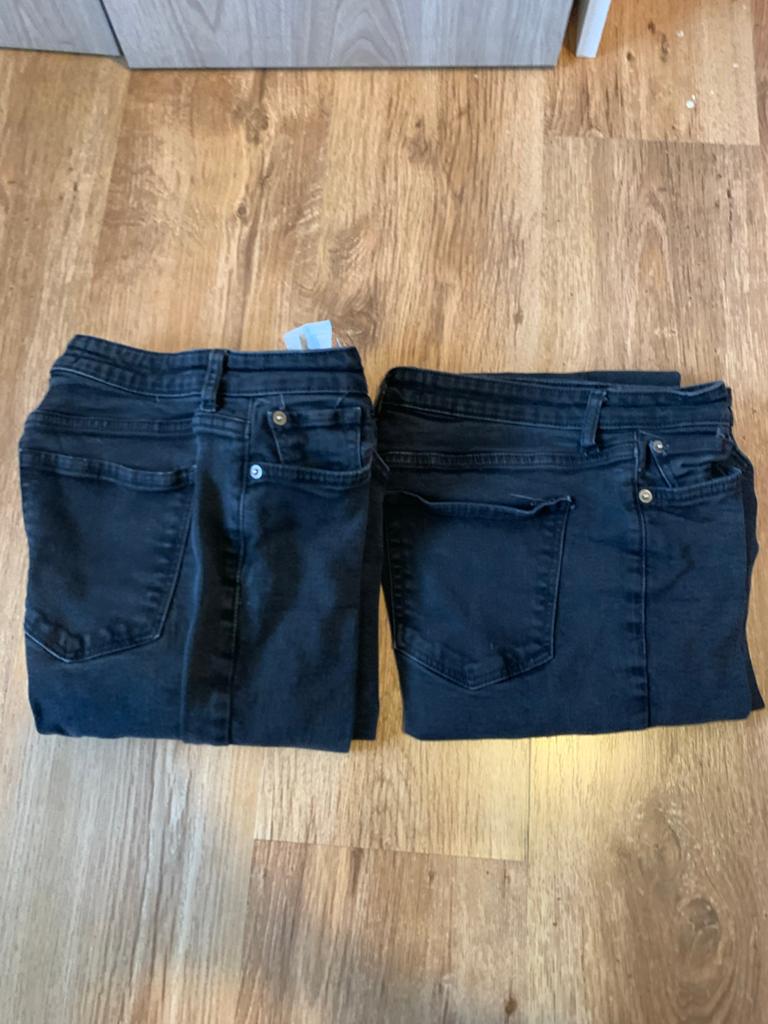 2 Bershka zwarte jeans, Zwart, Ophalen of Verzenden, Zo goed als nieuw, Maat 36 (S)