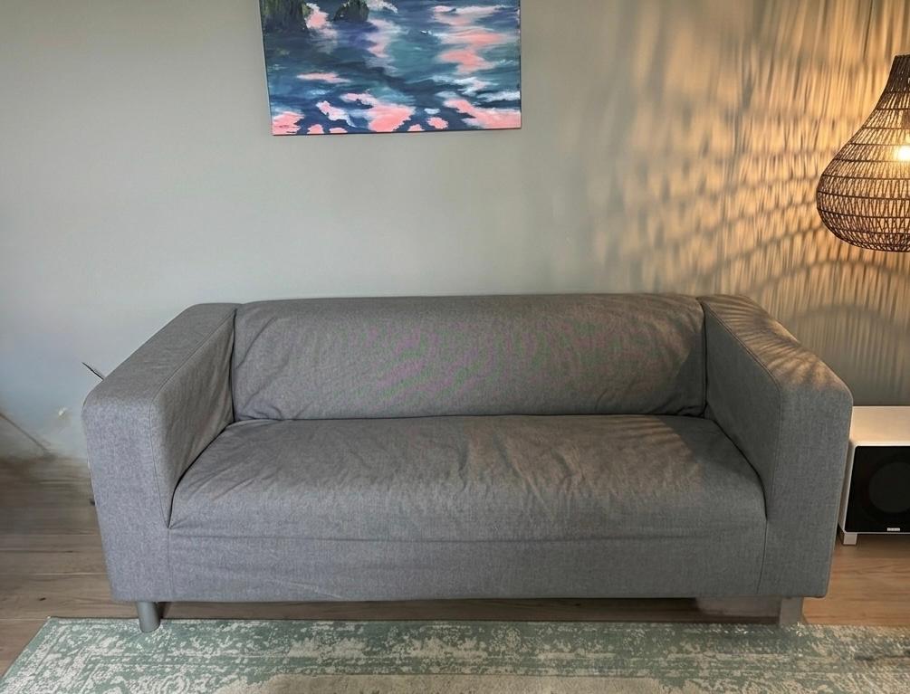 Grijze Ikea Klippan bank, Huis en Inrichting, Banken | Bankstellen, Ophalen, Gebruikt, 150 tot 200 cm, Tweepersoons