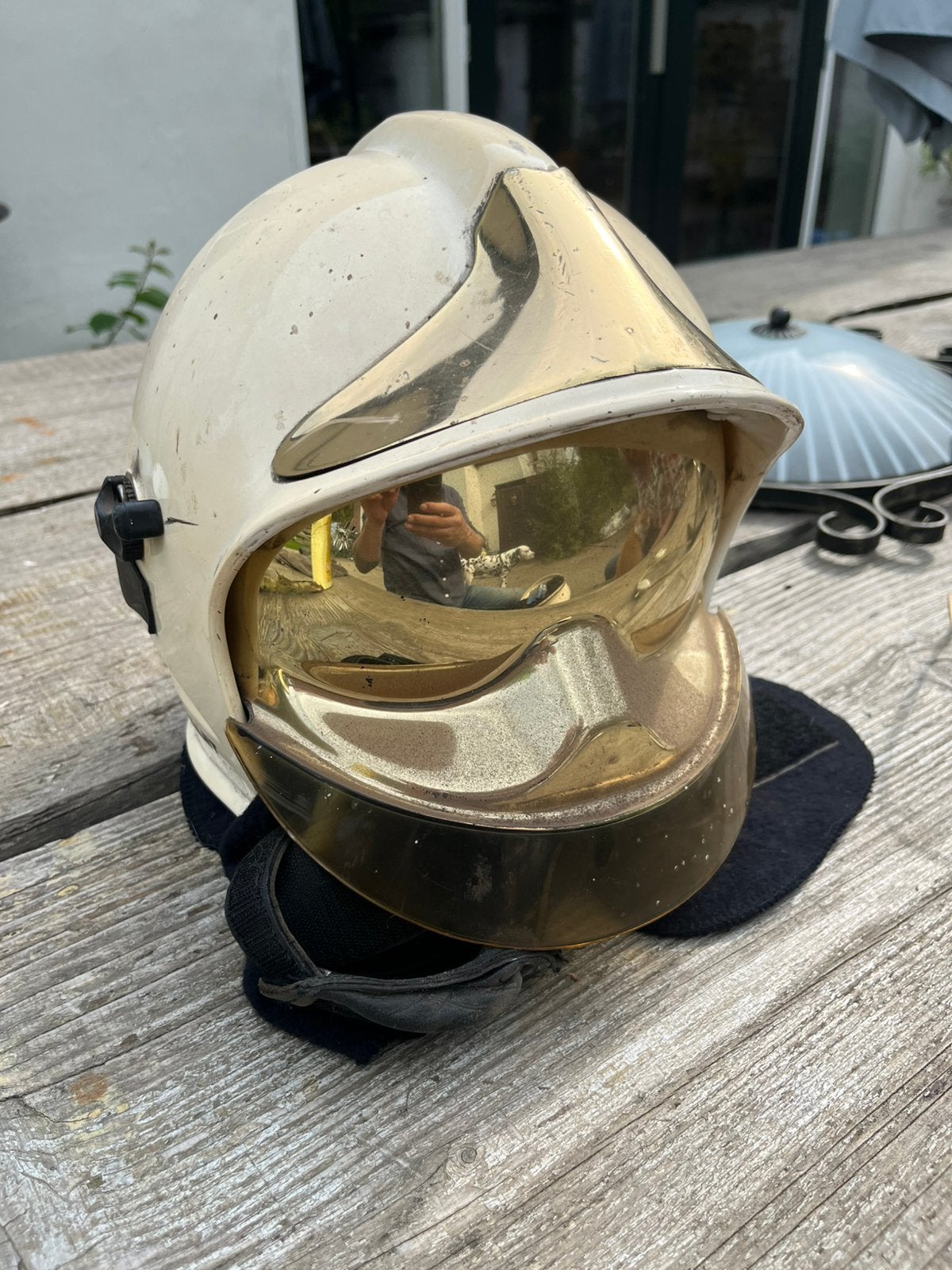 Type 4 brandweer helm vintage retro Gallet €17,50, Ophalen of Verzenden, Persoonlijke verzorging