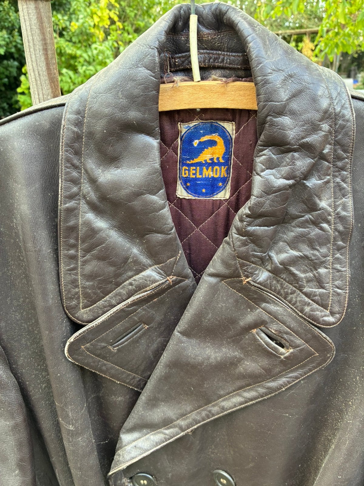 Motorjas retro Gelmok, Ophalen, Gedragen, Maat 56/58 (XL), Bruin