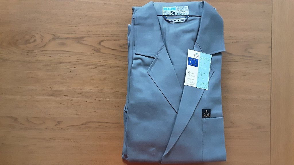 Nog maar1Stofjas maat 54 kleur blauw merk KLM €7,50 per stuk, Tuin en Terras, Werkkleding, Ophalen, Nieuw, Heren, Jas