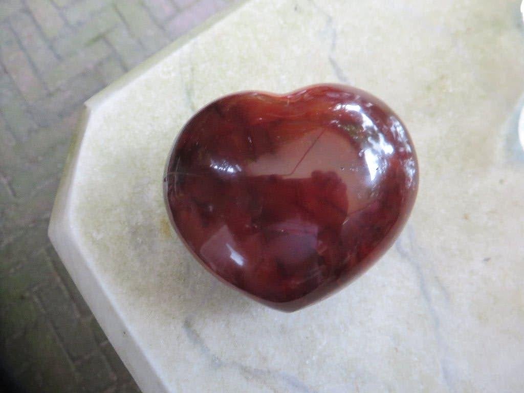 Mooi hart, gemaakt van rode agaat, half edelsteen, Ophalen of Verzenden, Gebruikt