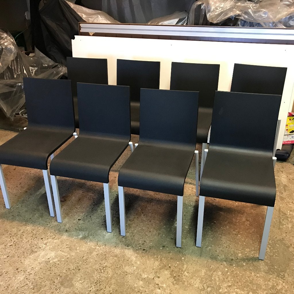 8 Vitra MVS 03 .03 Vitra.03 design stoel stoelen chair zwart, Ophalen, Kunststof, Gebruikt, Zwart