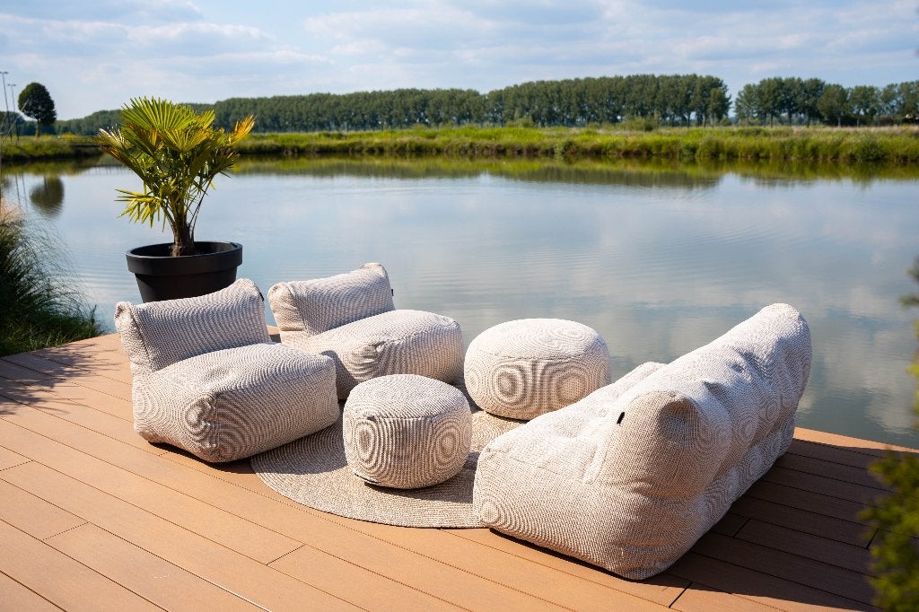 Tuinset loungeset all weather beige outdoor high end korting, Tuin en Terras, Tuinsets en Loungesets, Ophalen, Overige materialen