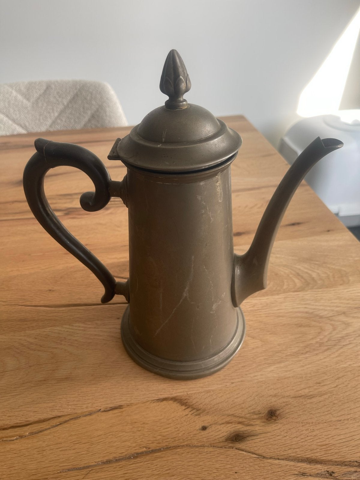 Oude tinnen koffiekan / schenkkan – vintage brocante, Antiek en Kunst, Ophalen of Verzenden