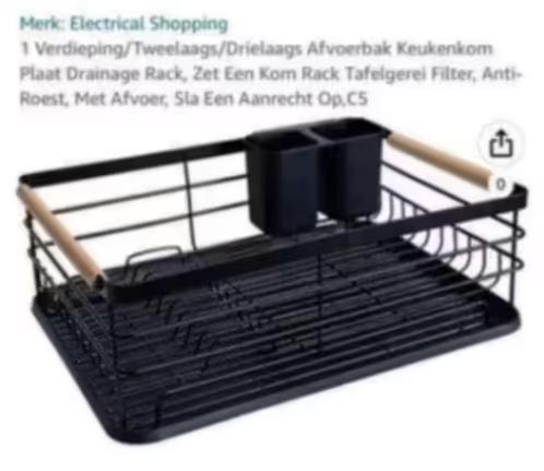NIEUW! Afdruiprek zwart hout bestekhouder €15,99, Ophalen of Verzenden, Nieuw