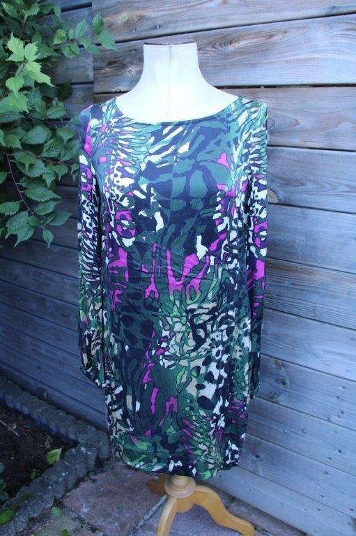 Jurk donkergroen/ roze La Dress by Simone mt S Vaste prijs, Ophalen of Verzenden, Zo goed als nieuw, Maat 36 (S), La Dress by Simone
