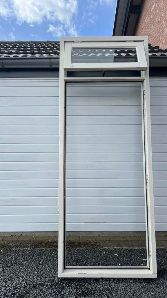 Kozijn met deur en bovenlicht, Doe-het-zelf en Verbouw, Kozijnen en Schuifpuien, 75 tot 150 cm, Deurkozijn, Ophalen of Verzenden