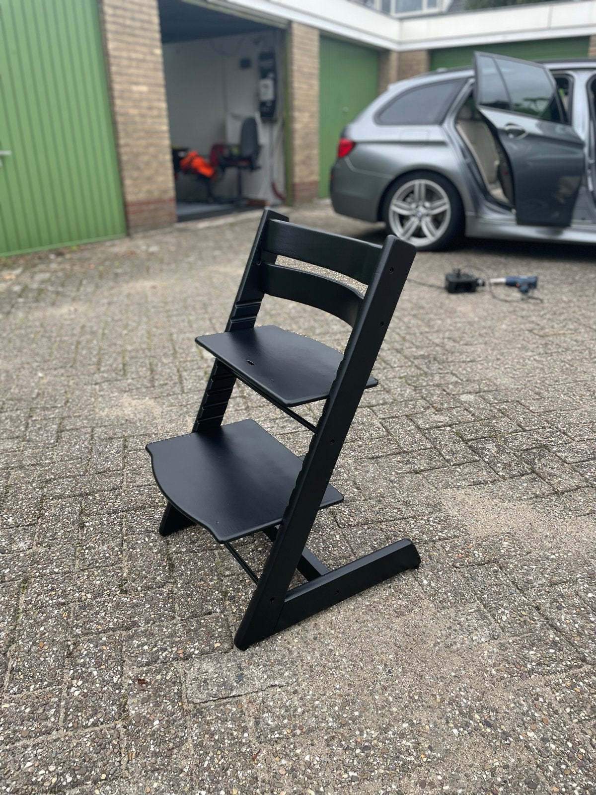 Stokke Tripp Trapp kinderstoel - Zwart, Ophalen, Gebruikt, Meegroeistoel, Aanschuifbaar