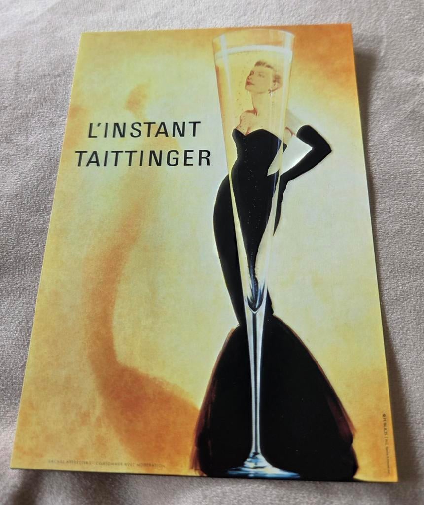 Sexy vrouw in champagne glas - Taittinger, Verzenden, 1980 tot heden, Ongelopen, Overige thema's