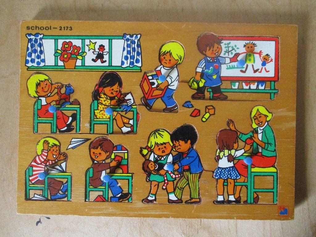 Steinmeier B.V. Thinker Toys knopjespuzzel, school-2173, Gebruikt, Ophalen of Verzenden, Van hout, Minder dan 10 stukjes