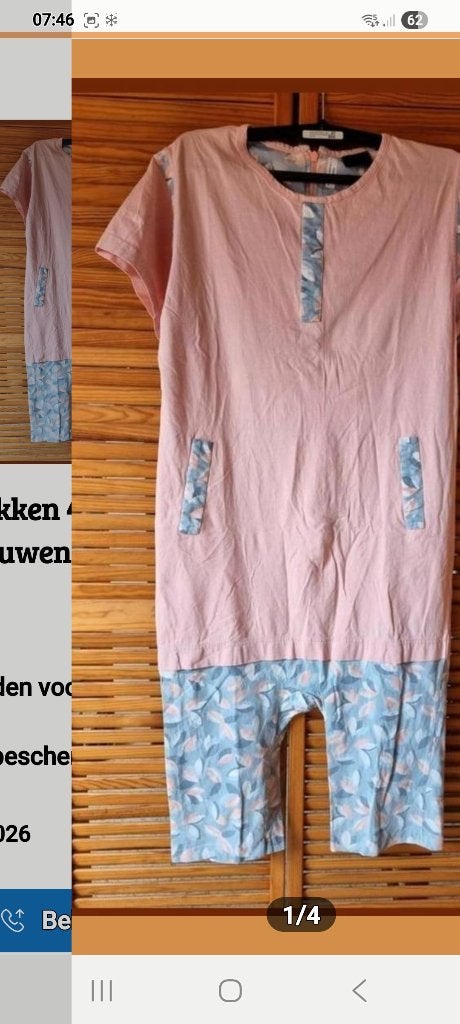Plukpak 4Care Mt.M. korte mouw en pijp rose  en groen/blauw, Kleding | Dames, Maat 42/44 (L), Ophalen of Verzenden, Zo goed als nieuw