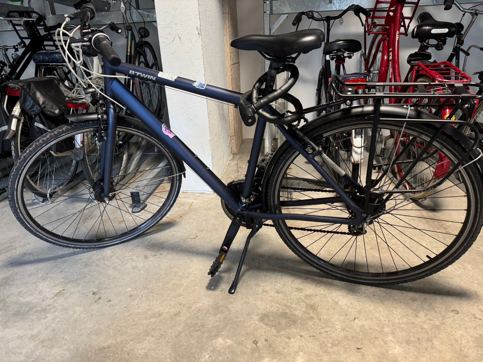 ELOPS Sportieve stadsfiets heren Hoprider 100 blauw+lock, Fietsen en Brommers, Ophalen of Verzenden, Zo goed als nieuw, Overige merken