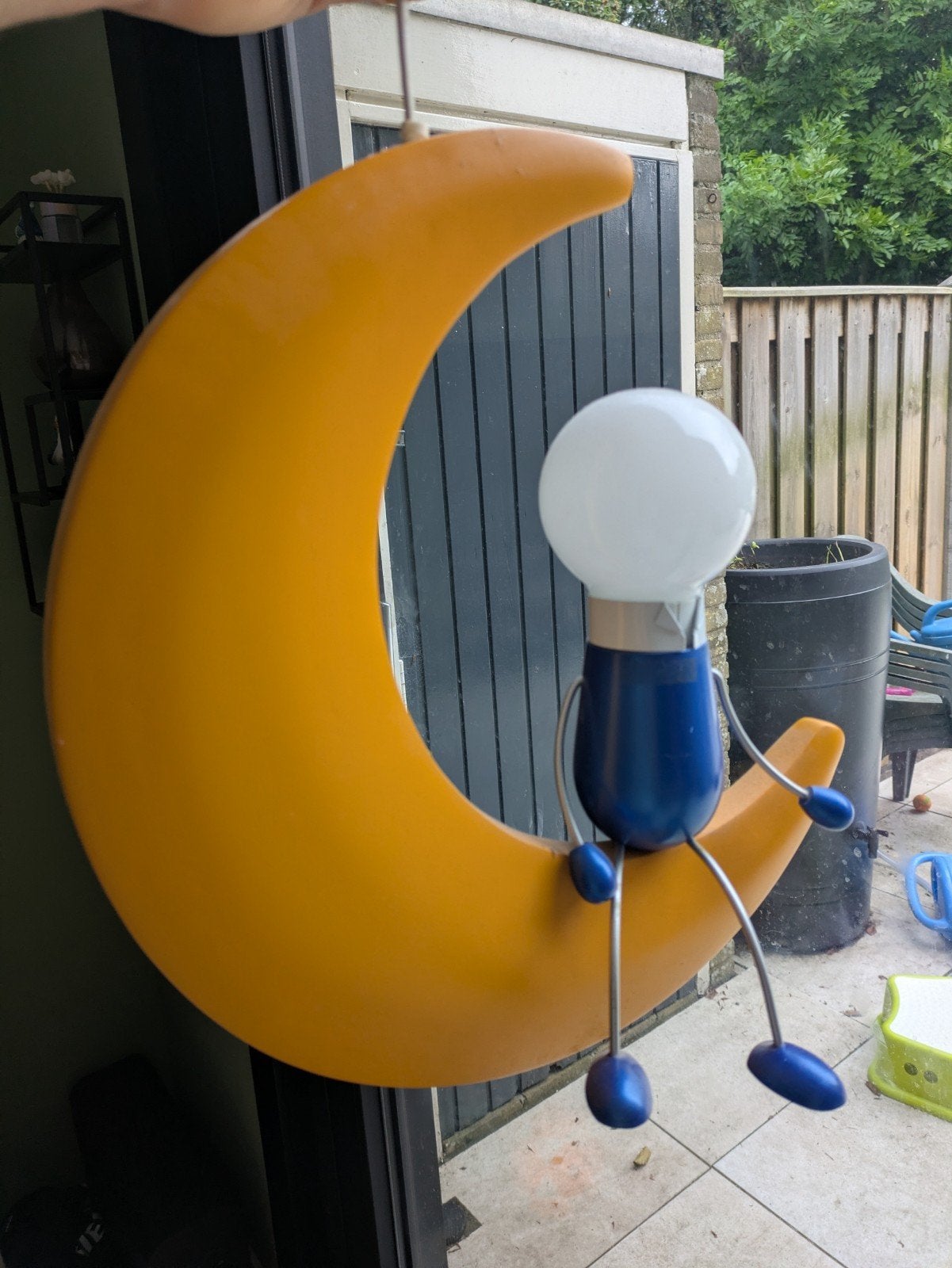Leuke maanlamp met mannetje, kinderkamerlamp, Ophalen, Gebruikt, Kunststof, Geel