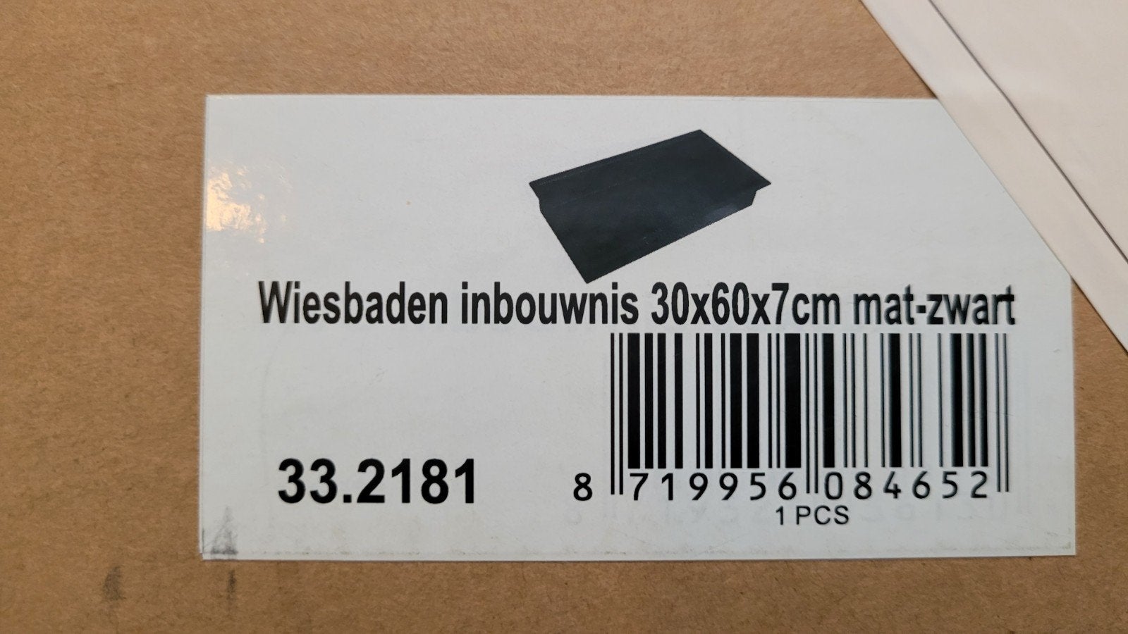 Wiesbaden inbouwnis 30x60x7cm mat-zwart, Ophalen, Nieuw, Douche