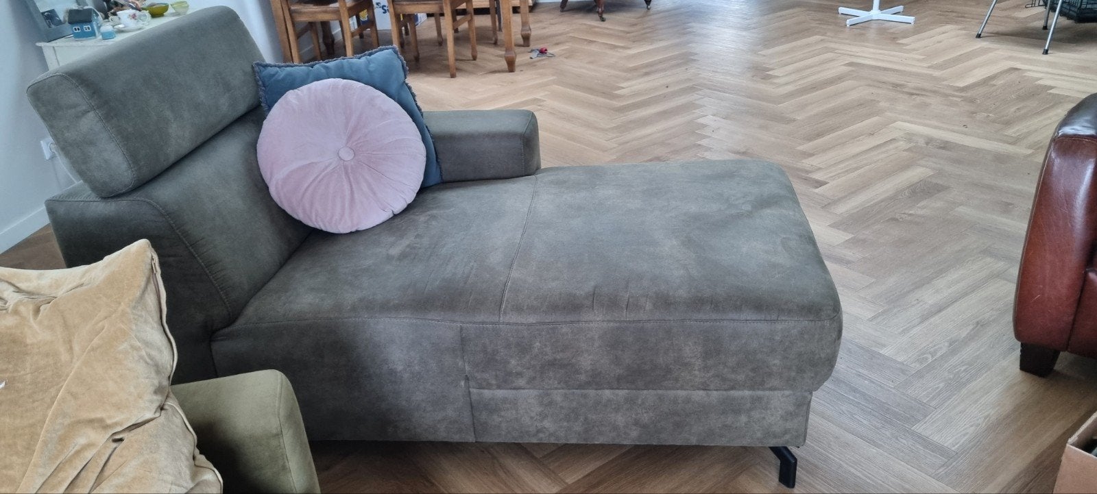 Lounge bankje, zo goes als nieuw., Ophalen, Nieuw, 75 tot 100 cm, Stof