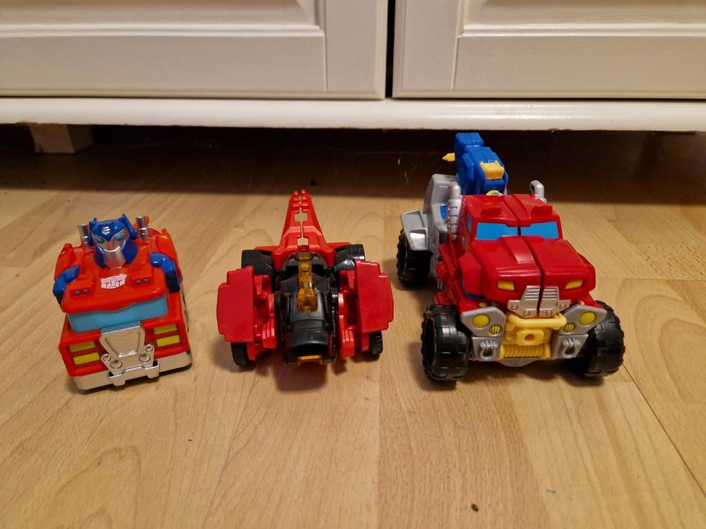 Transformers Rescue Bots: Optimus Prime en Dinobot, Ophalen of Verzenden, Gebruikt