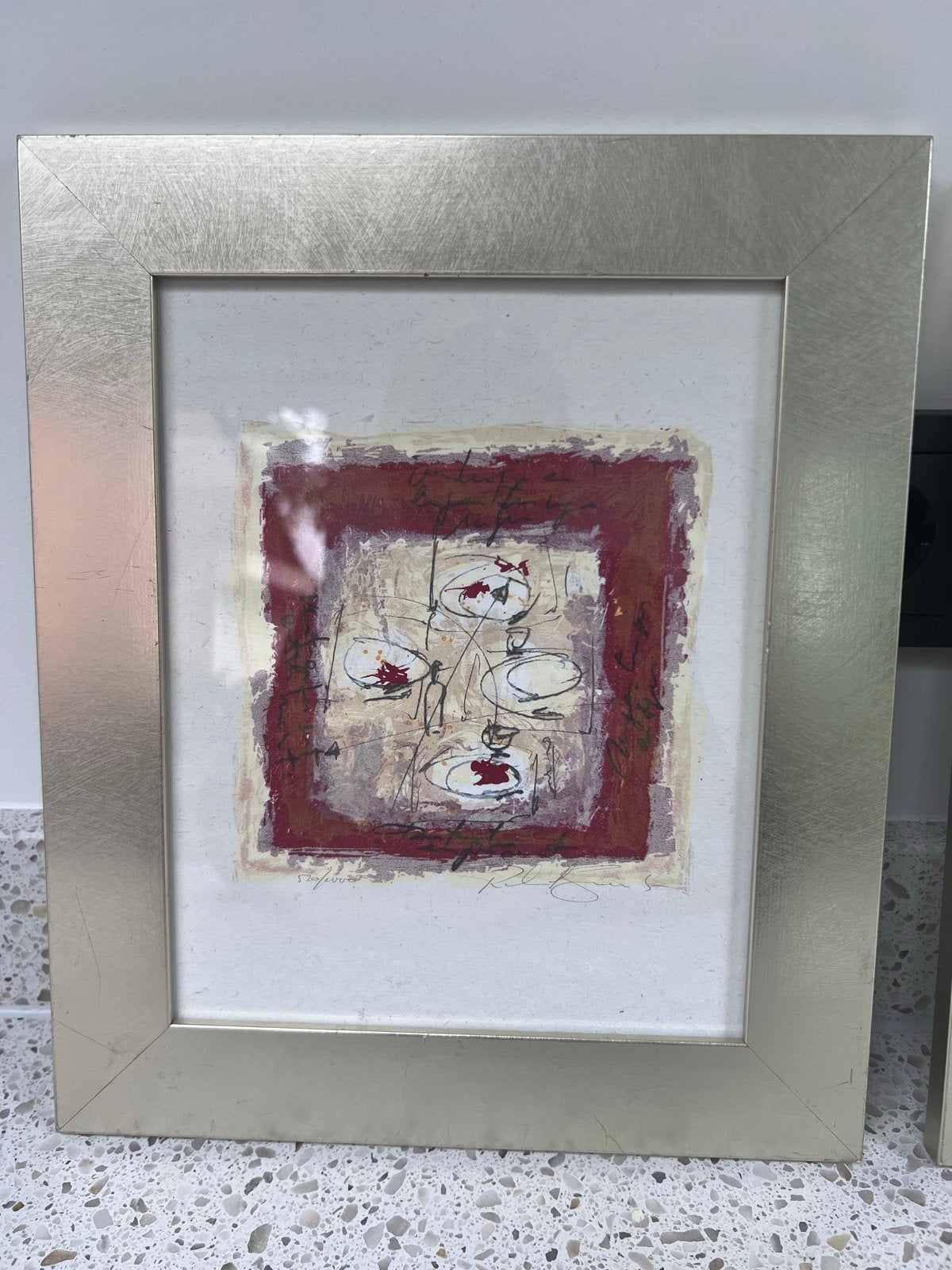 Zeefdruk Richard Smeets 27 x 32 cm, Antiek en Kunst, Ophalen of Verzenden, Print, Print/reproductie, Achter glas