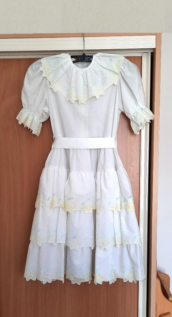 Nieuw KLIPFISK JURK WIT PASTEL COMMUNIEJURK 134 + PETTICOAT, Meisje, Nieuw, Ophalen of Verzenden, Jurk of Rok