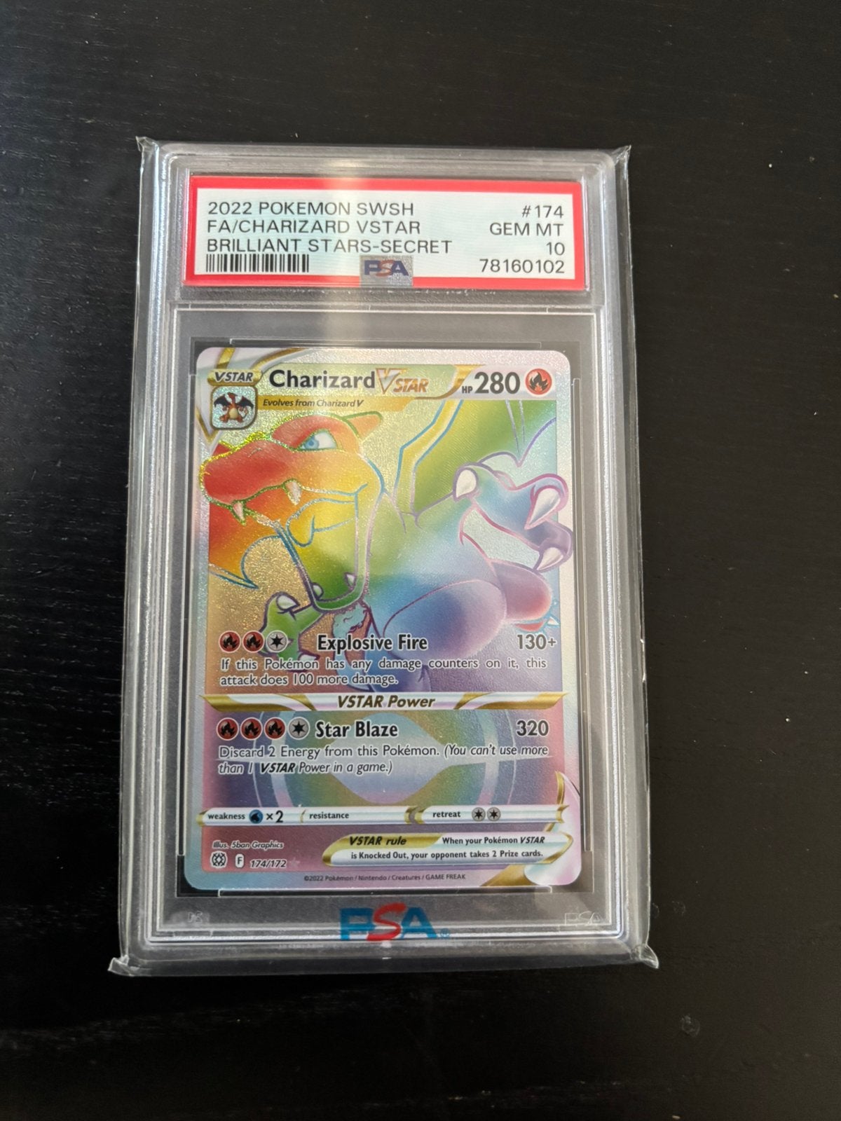 Pokémon Kaarten Charizard PSA 10 174/172 Brilliant Stars, Ophalen of Verzenden, Zo goed als nieuw